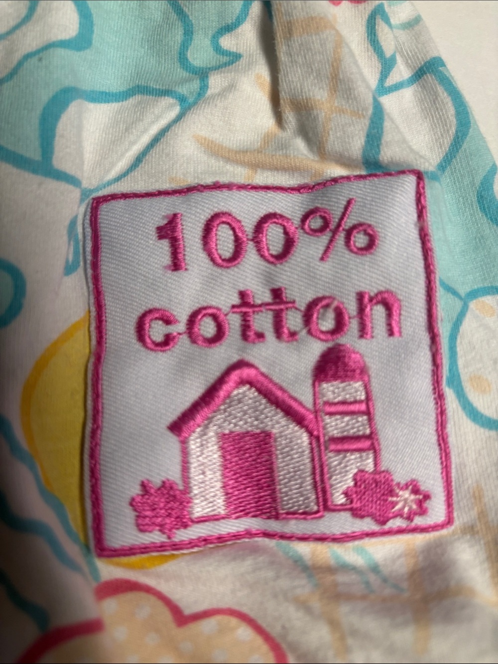 Vintage 100% Cotton Pink, Yellow & Teal Baby One-Piece Bodysuit - Picture 5 of 6